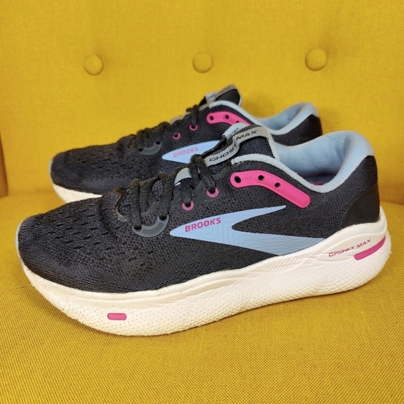 Brooks Ghost Max Sneakers Black Teal White Women's Running Shoes Size 8.5B - Picture 1 of 10